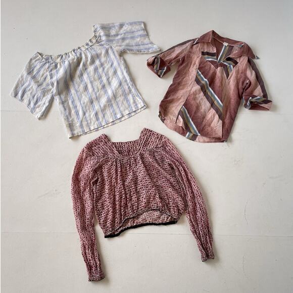 VINTAGE 70s Boho Hippie Tops Bundle / 3 Pcs / Resellers Wholesale Lot AS FOUND - Picture 1 of 9